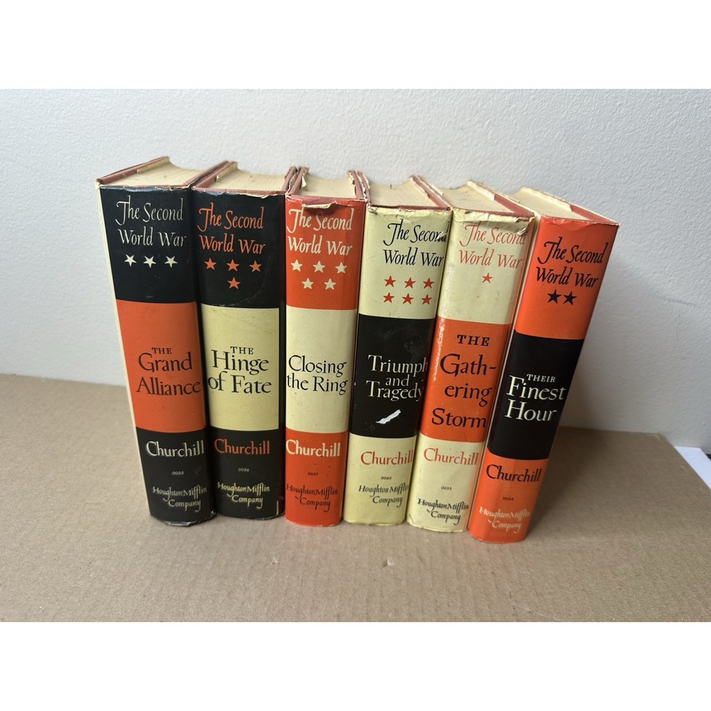 Winston Churchill The Second World War 6 Vol Hardcover Set Dust Jackets 48-53